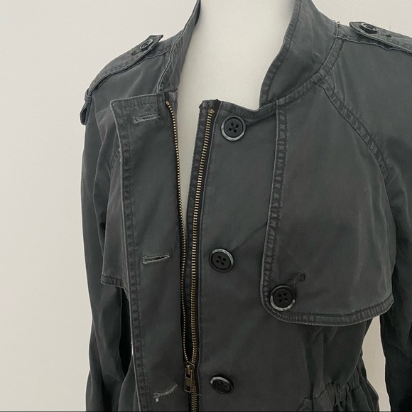 Free People Gray Utility/ Trench/ Military Coat - Picture 8 of 13